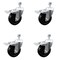 Service Caster 4 Inch SS Soft Rubber Swivel 12mm Threaded Stem Caster Set Total Lock Brake SCC-SSTSTTL20S414-SRS-M1215-4 - alternate 3
